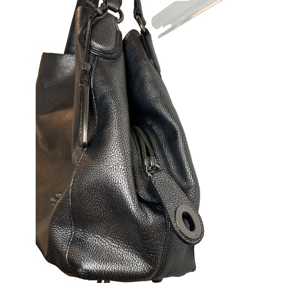 Coach Edie 31 Pebbled Leather Shoulder Bag Metallic Gunmetal 87399 - Picture 4 of 16